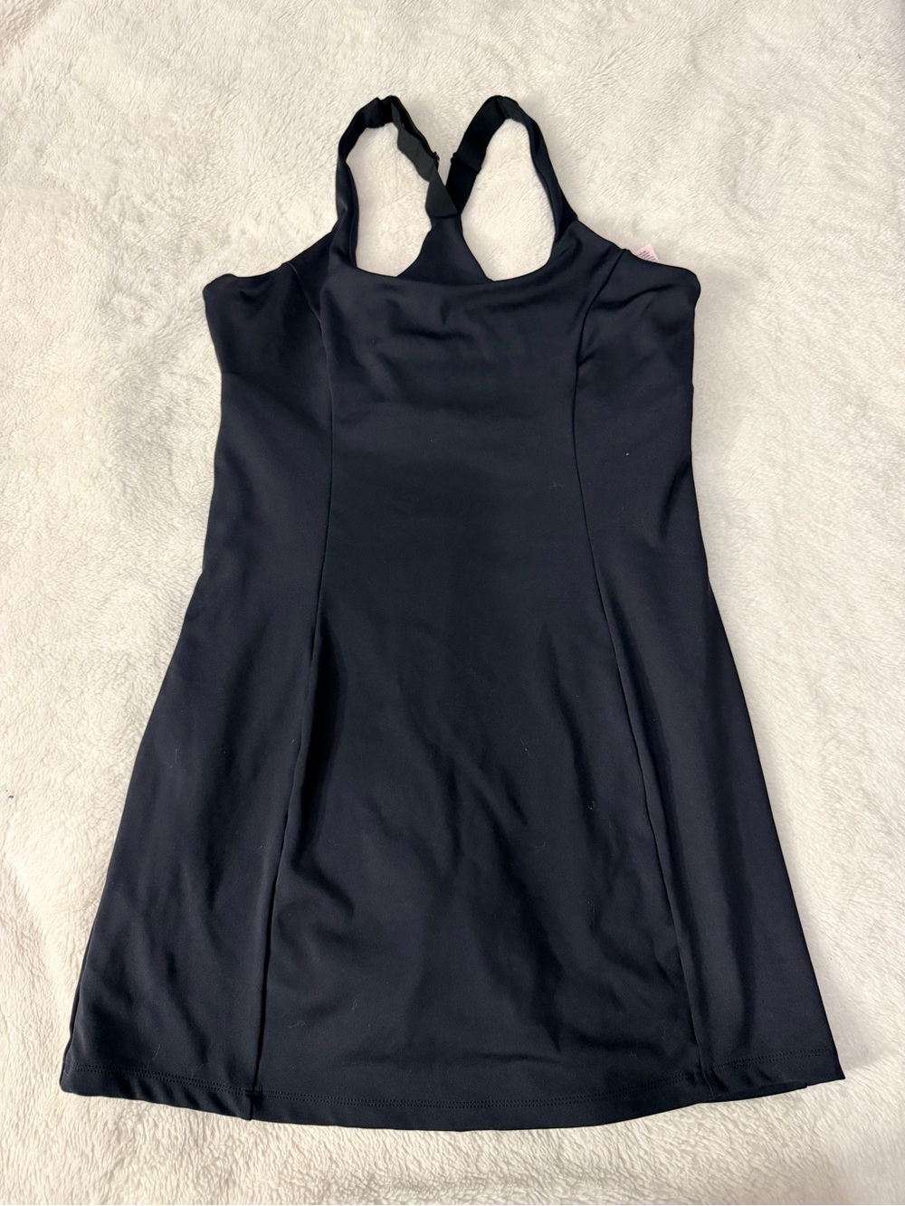 Fabletics Black Mini Tank Dress with Strappy Racerback